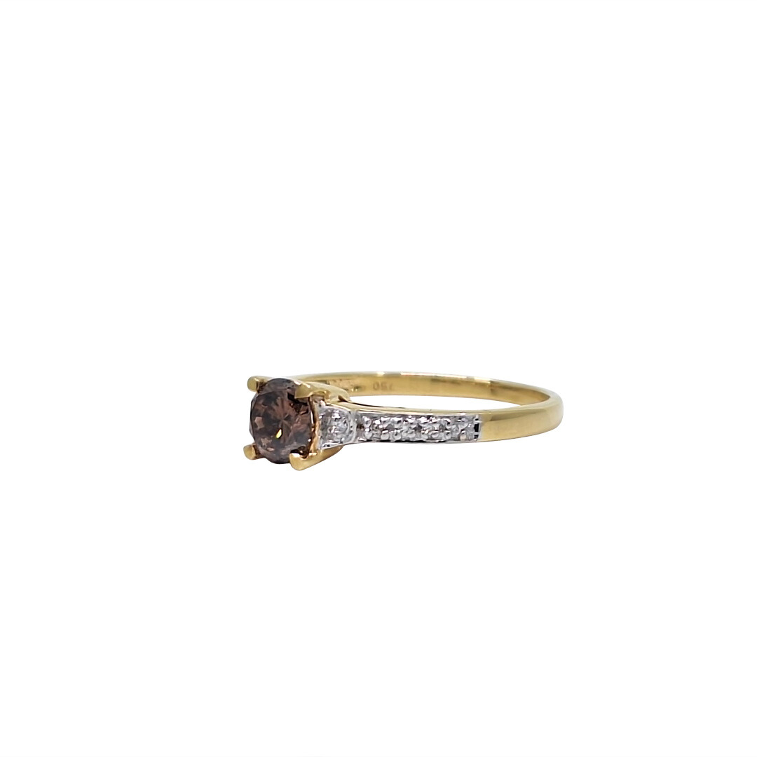 18ct Yellow Gold Chocolate Diamond Ring