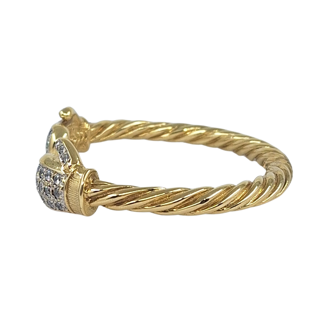 9ct Yellow Gold Gents Cz Boxing Glove Torque Bangle