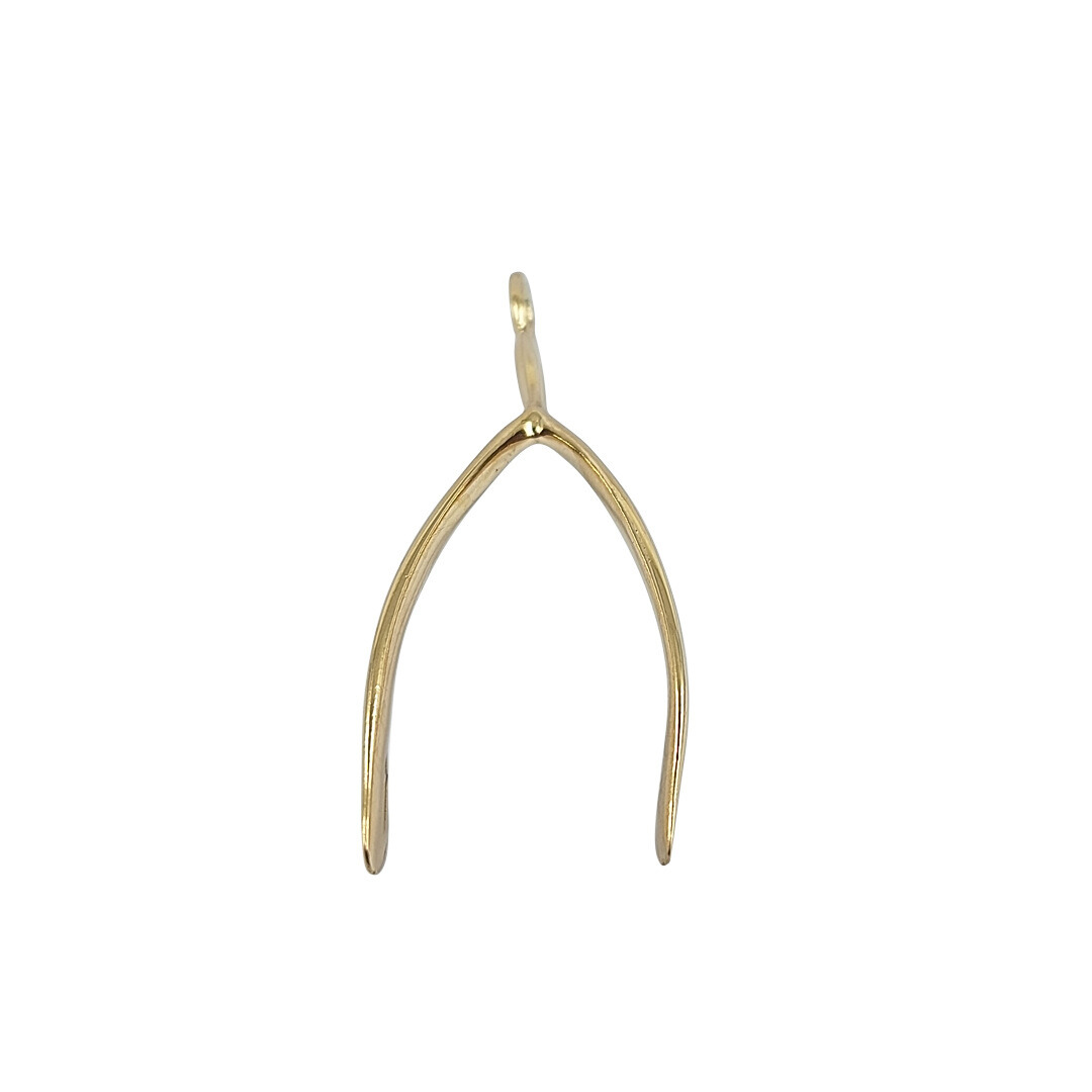 9ct Yellow Gold Wishbone Pendant