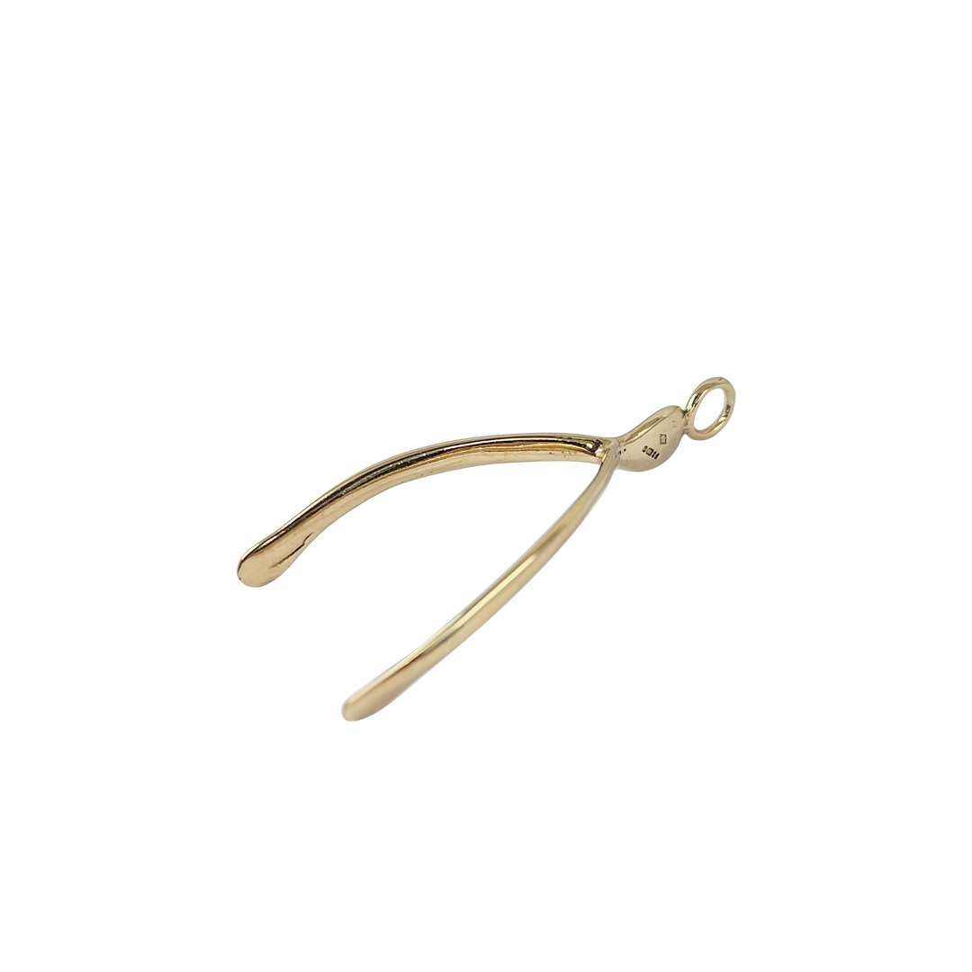 9ct Yellow Gold Wishbone Pendant