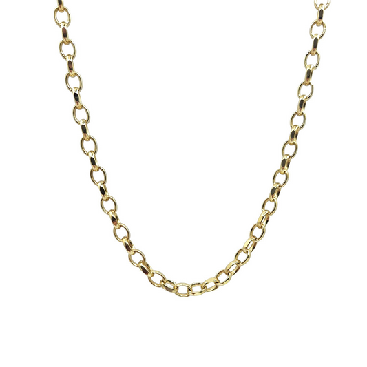 9ct Yellow Gold Oval Belcher Chain 24"