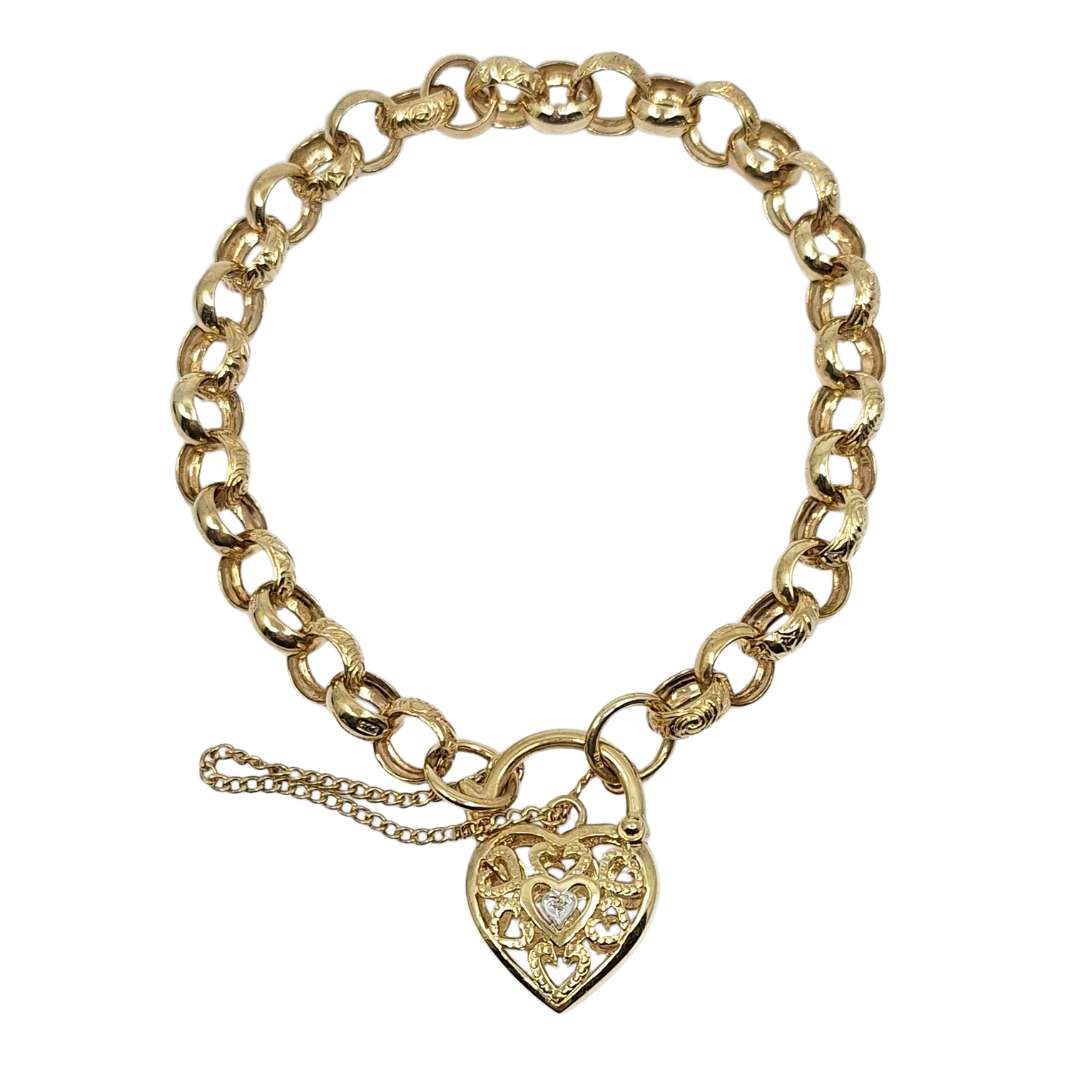 9ct Yellow Gold Belcher Charm Bracelet