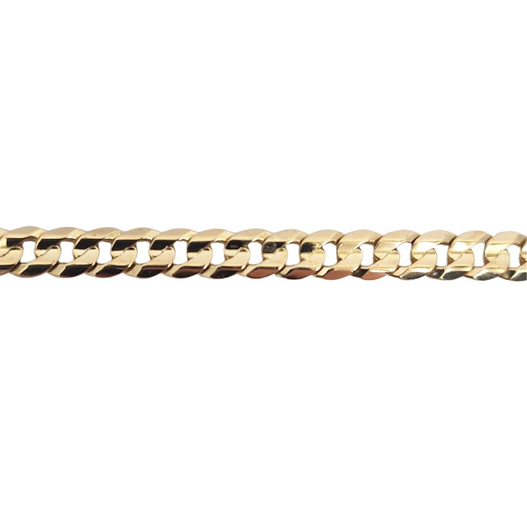 9ct Yellow Gold Bevelled Curb Bracelet