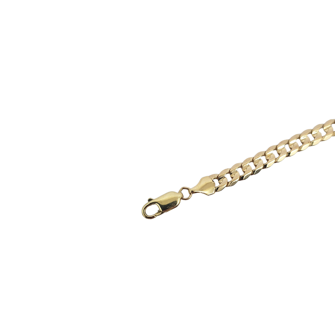 9ct Yellow Gold Bevelled Curb Bracelet