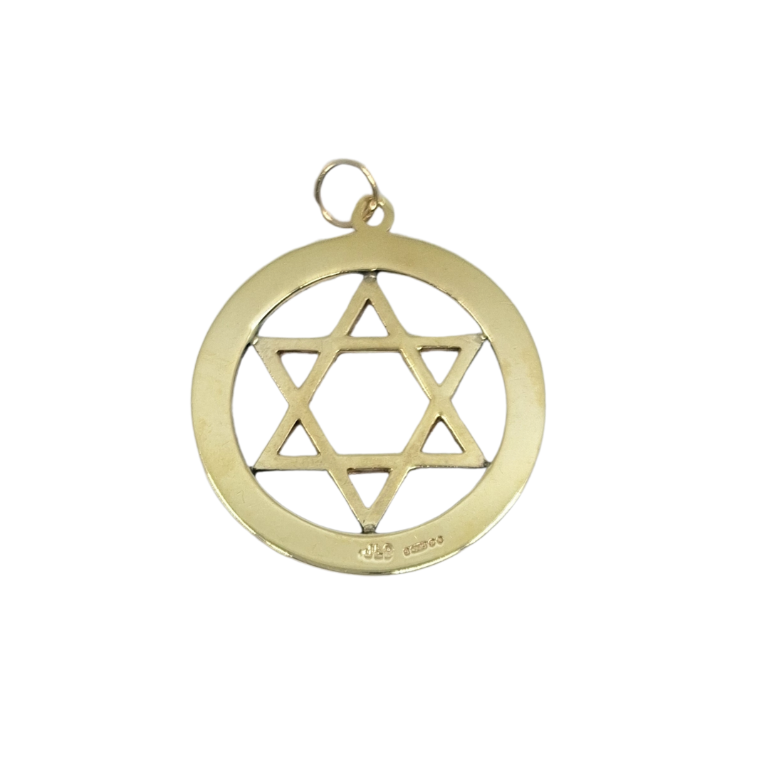 9ct Yellow Gold Star Of David Pendant