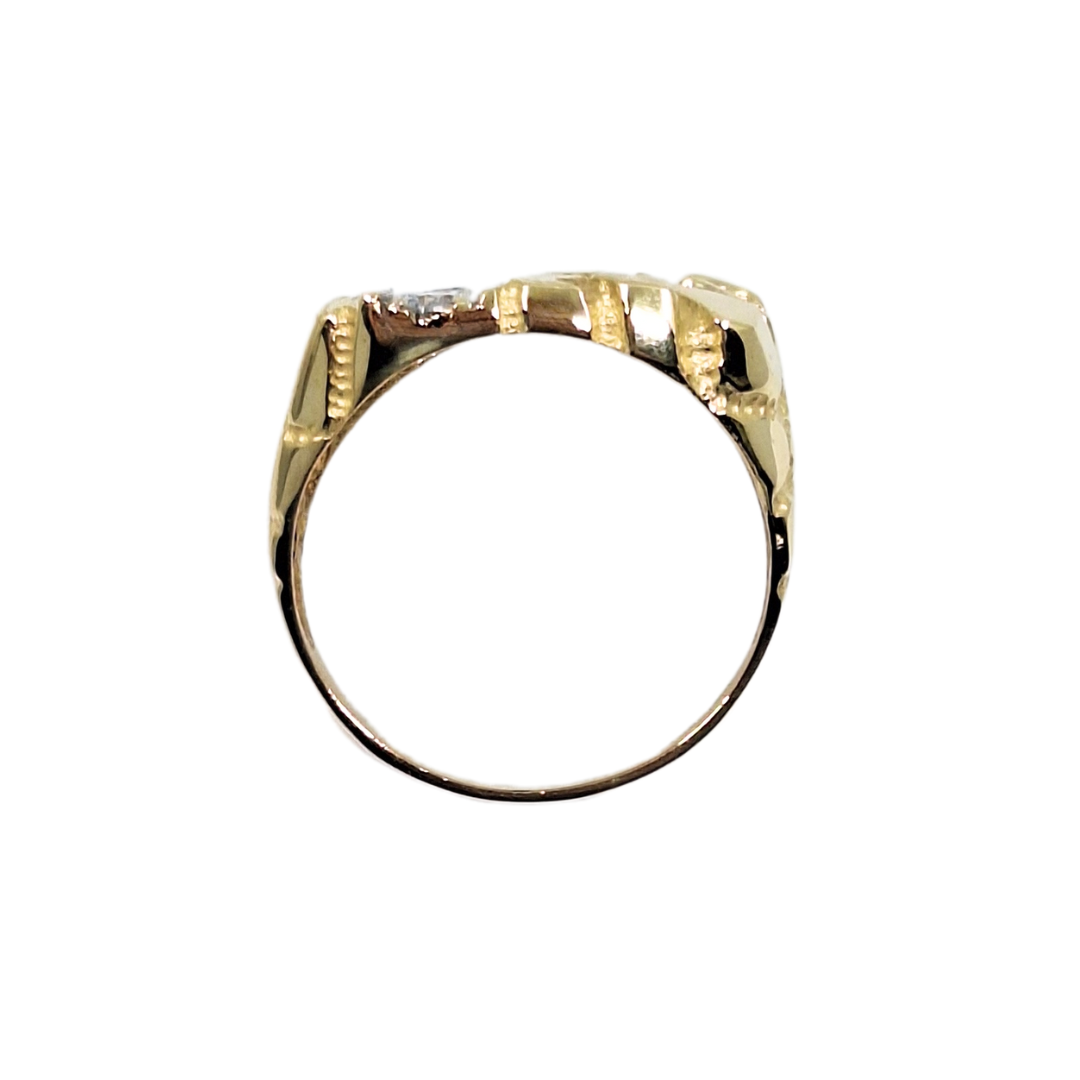 9ct Yellow Gold Gents Cubic Zirconia Ring