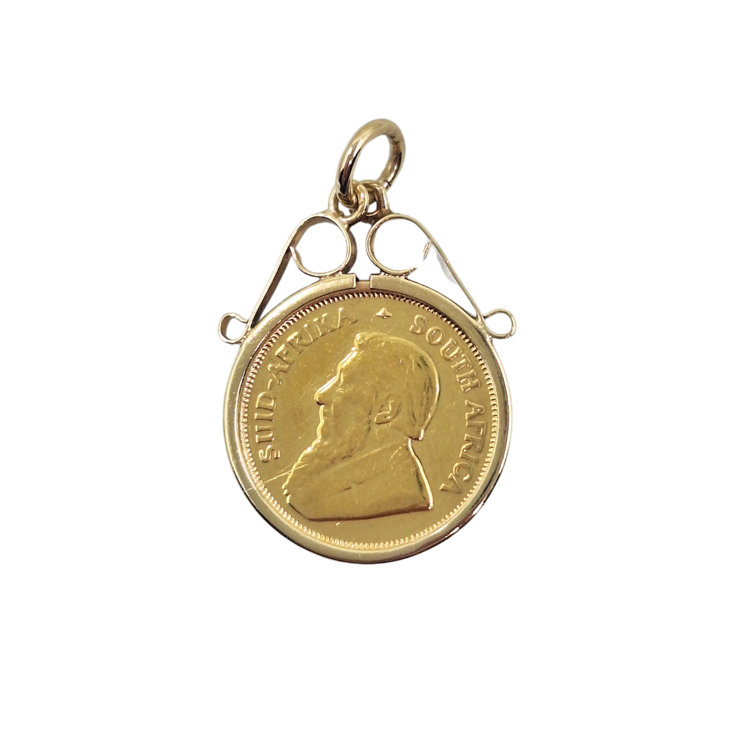 9ct Yellow Gold 1/10th Krugerrand Coin Pendant 1981