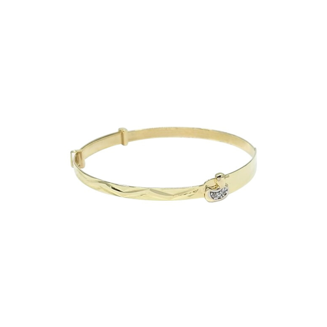 9ct Yellow Gold Baby Pattered Expanding Bangle