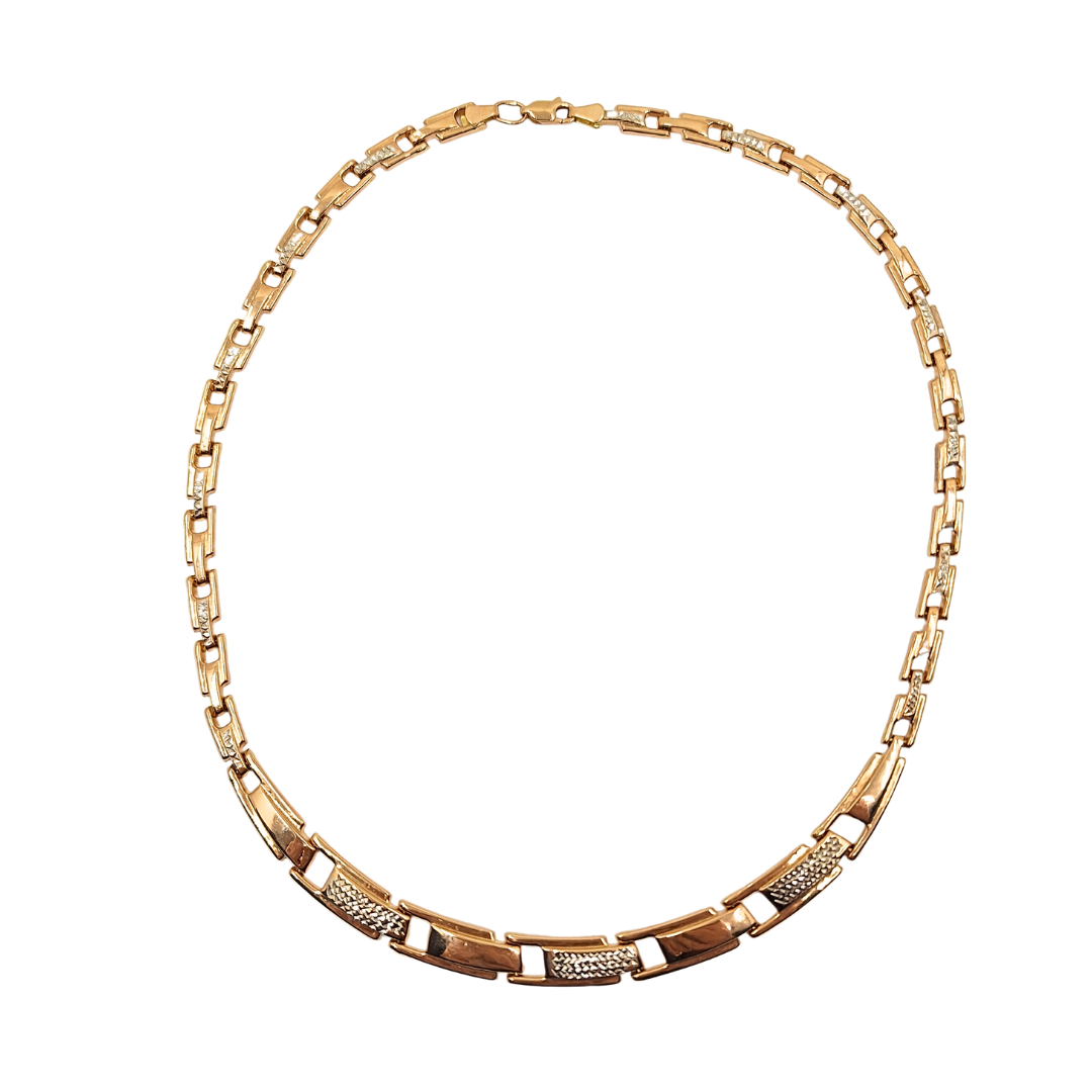 14ct Rose & White Gold Collar Necklace 17"
