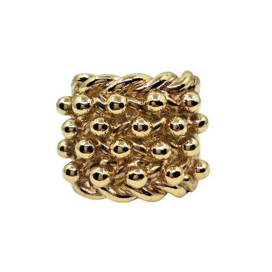 9ct Yellow Gold 4 Row Keeper Ring