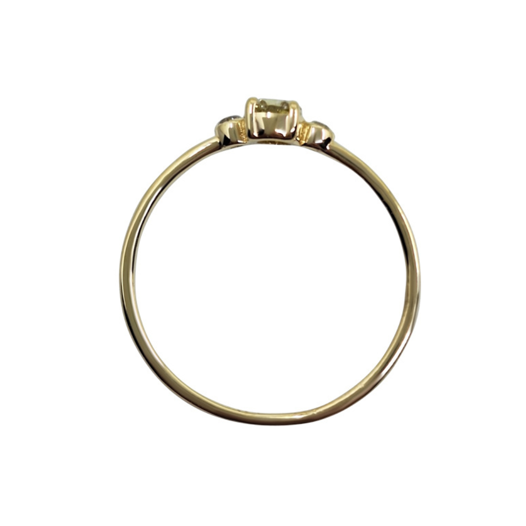 14ct Yellow Gold Pear Shaped Yellow Diamond Ring