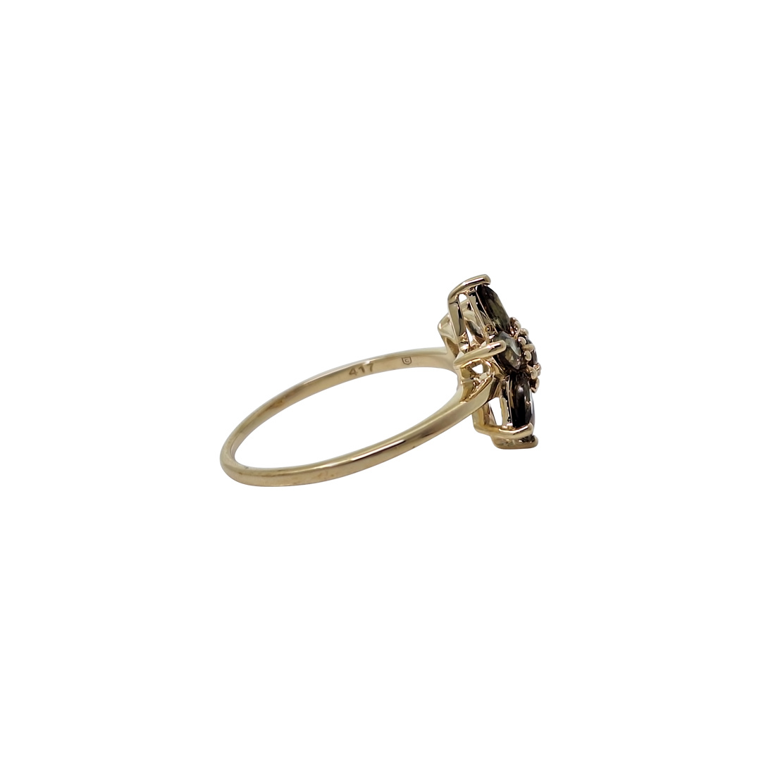 9ct Yellow Gold Sopa Audalusite Flower Ring
