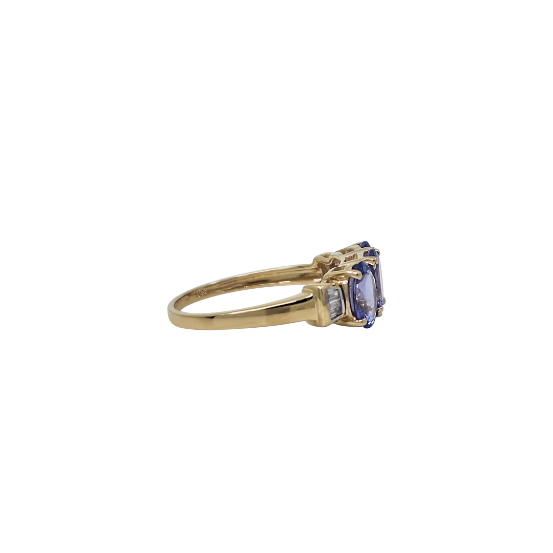 9ct Yellow Gold Tanzanite & Diamond Ring