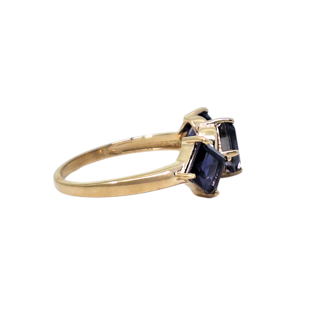 9ct Yellow Gold Bengal Iolite Three Stone Ring