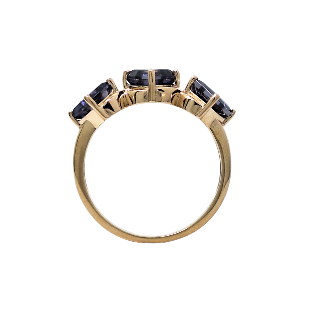 9ct Yellow Gold Bengal Iolite Three Stone Ring