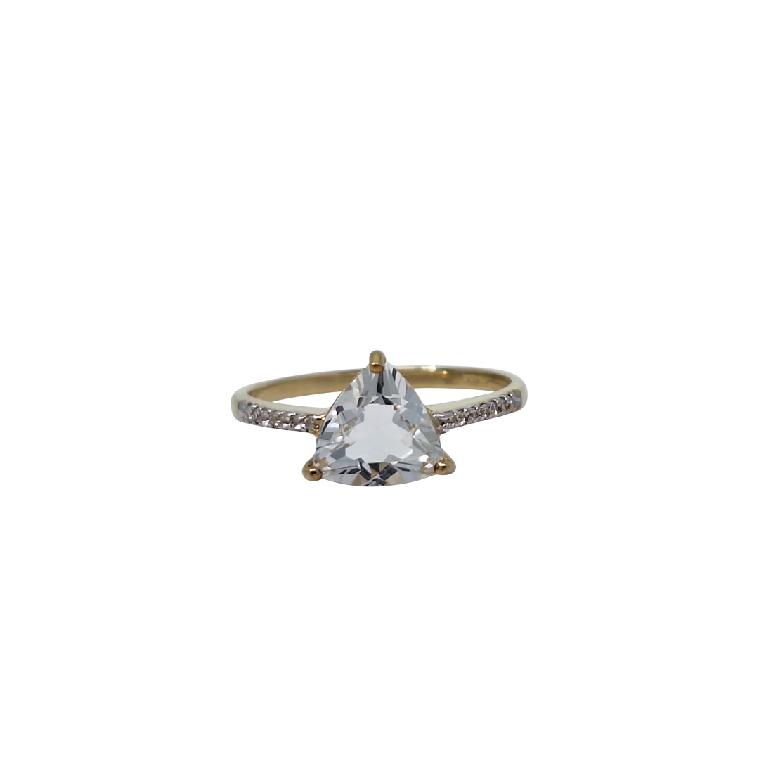 9ct Yellow Gold White Topaz Ring