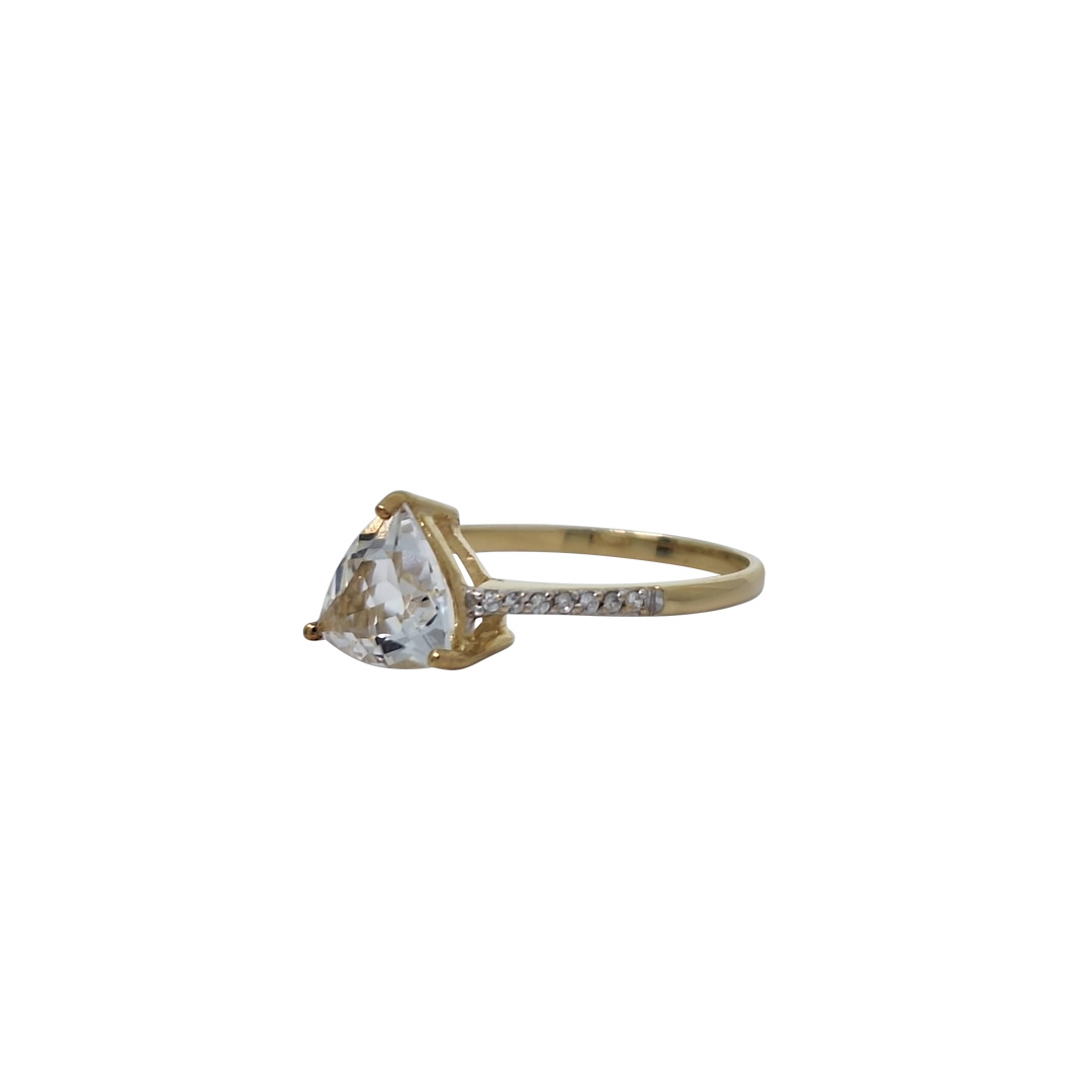 9ct Yellow Gold White Topaz Ring