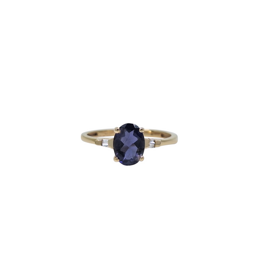 9ct Yellow Gold Oval Iolite Ring