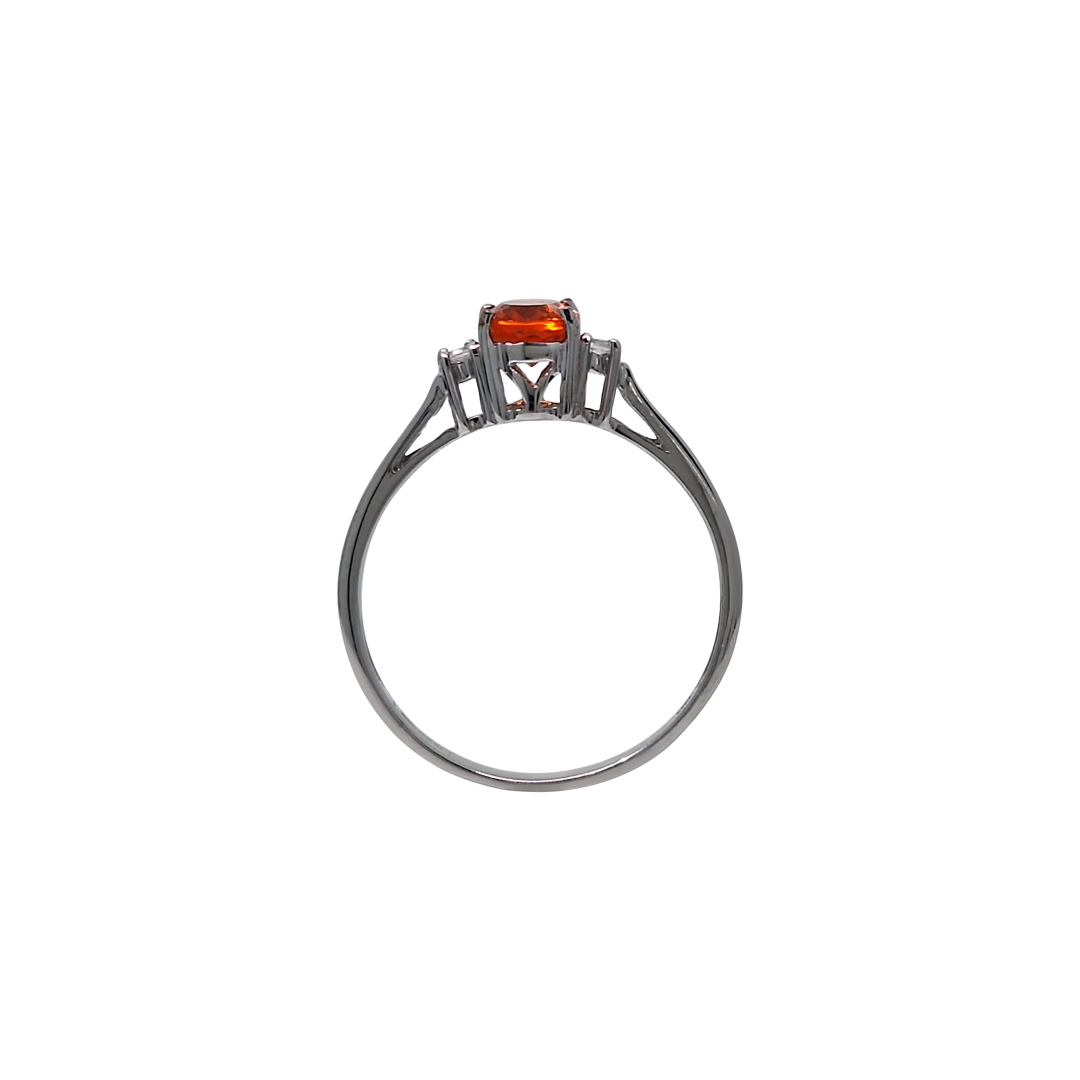 9ct White Gold Mandarin Garnet Ring