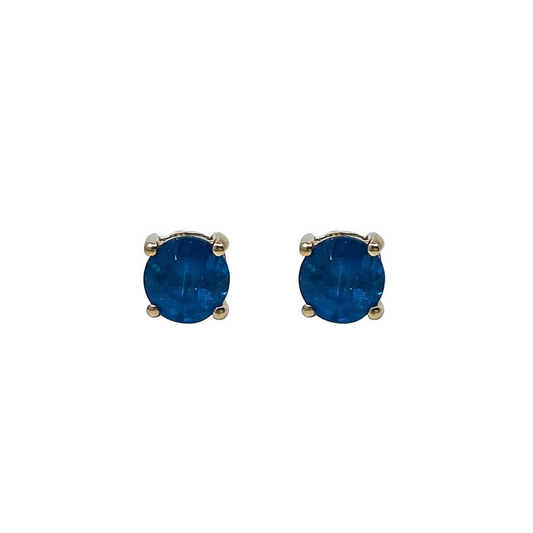  9ct Yellow Gold Neon Apatite studs