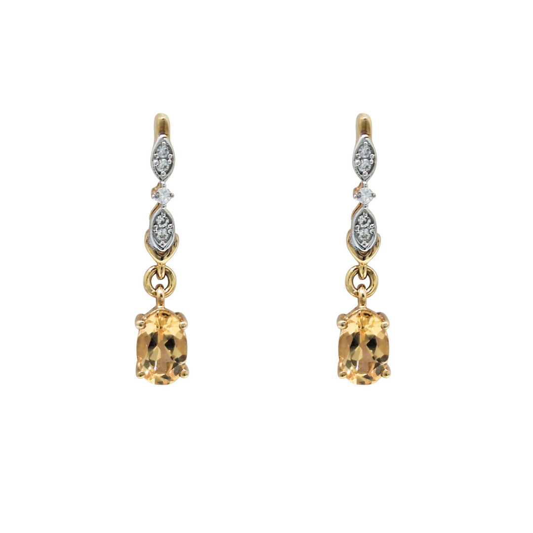 9ct Yellow Gold Serenite Drop Earrings