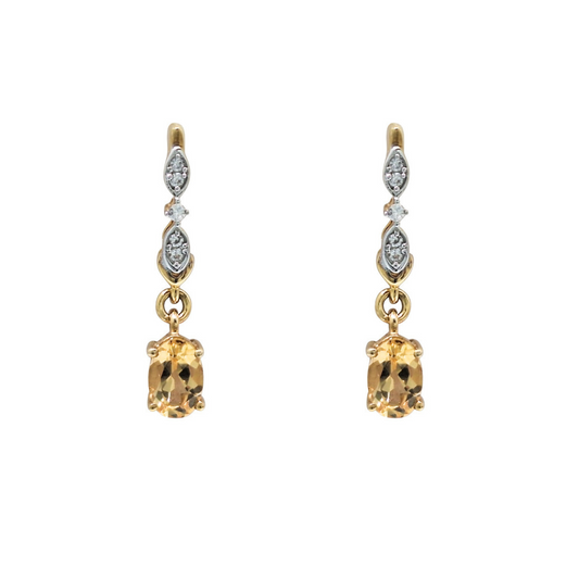 9ct Yellow Gold Serenite Drop Earrings