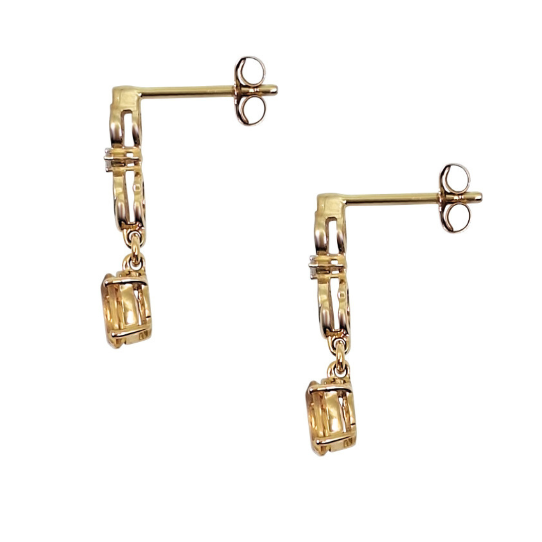 9ct Yellow Gold Serenite Drop Earrings