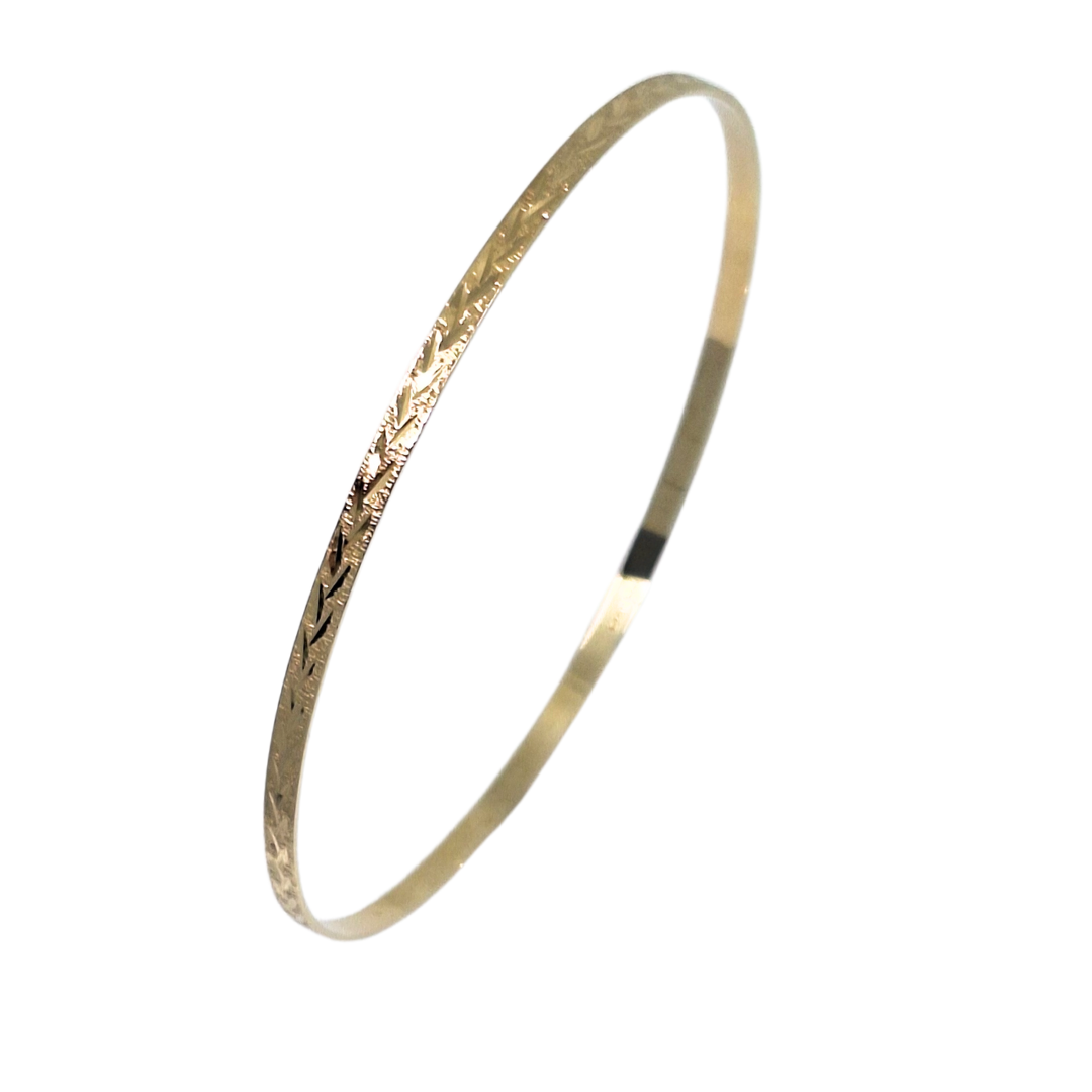 9ct Yellow Gold Pattern Slave Bangle