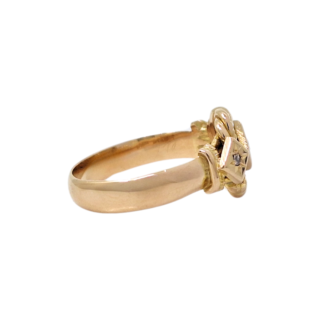 18ct Yellow Gold Diamond Set Knot Ring