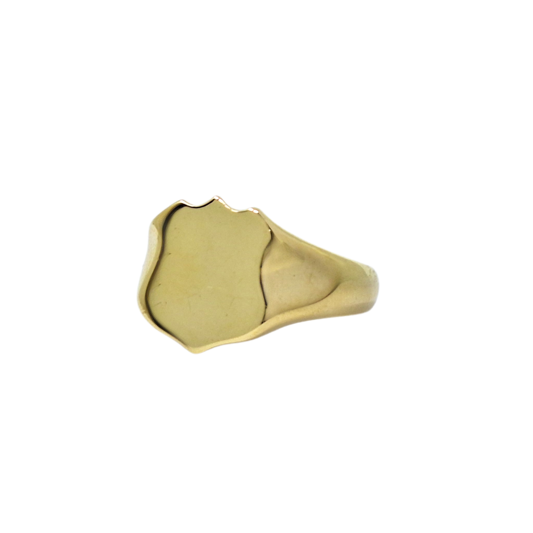 9ct Yellow Gold Shield Signet Ring