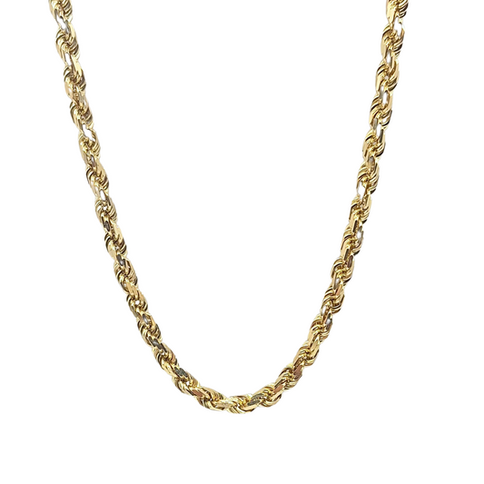 9ct Yellow Gold Solid Rope Chain 24"