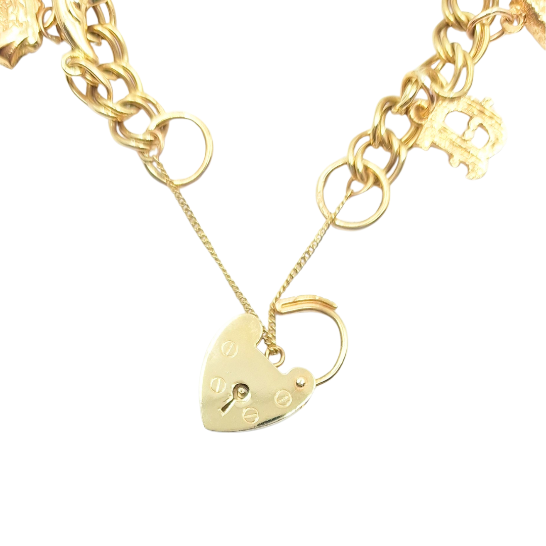 9ct Yellow Gold Charm Bracelet With Charms