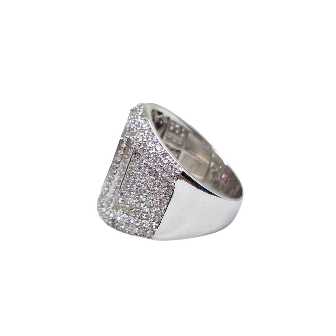 Silver Cubic Zirconia Wide Band Ring