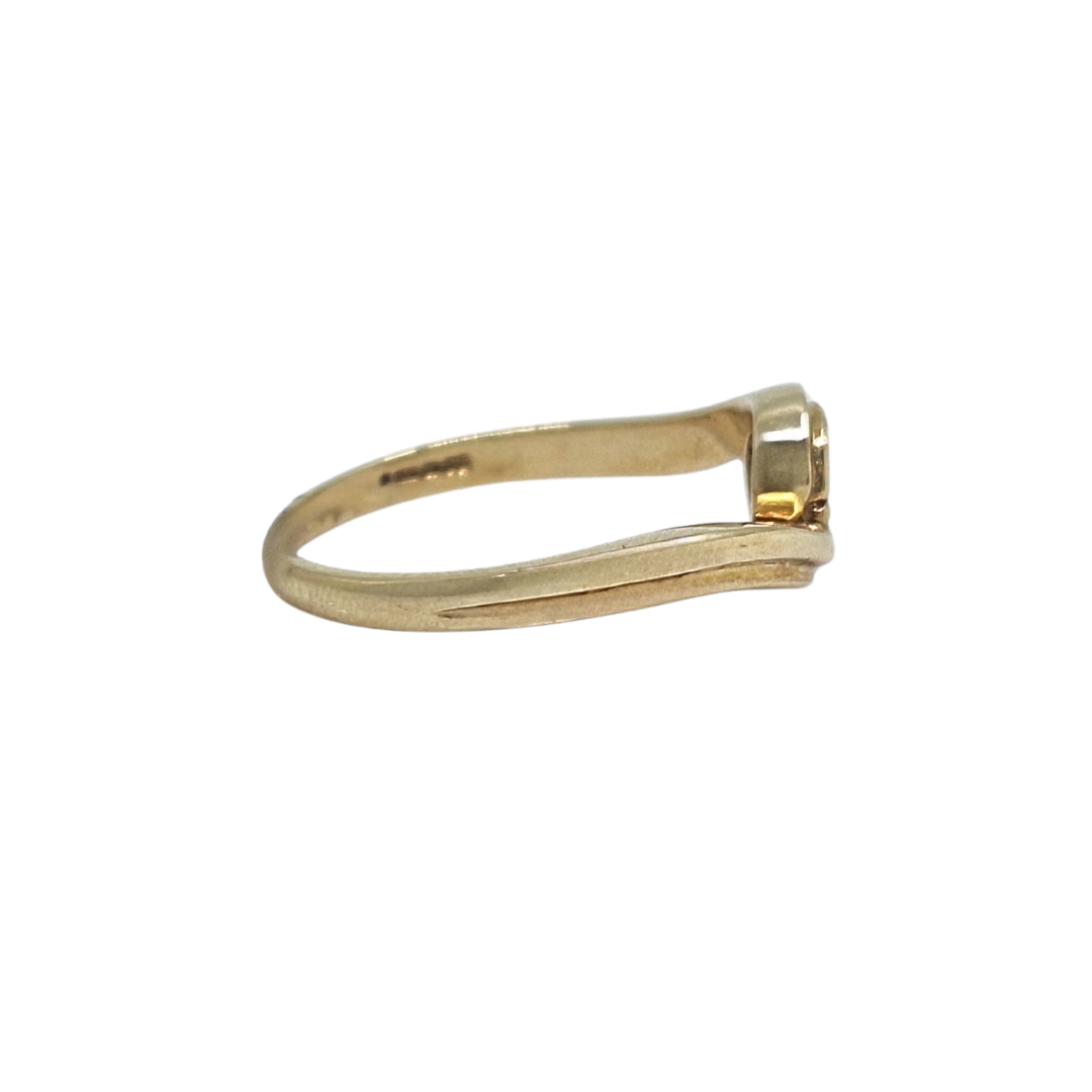 9ct Yellow Gold Diamond Twist Solitaire Ring