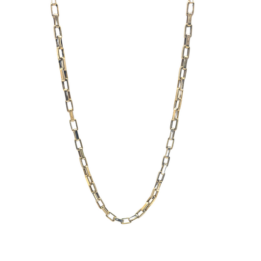 9ct Yellow Gold Square Trace Link Chain 24"