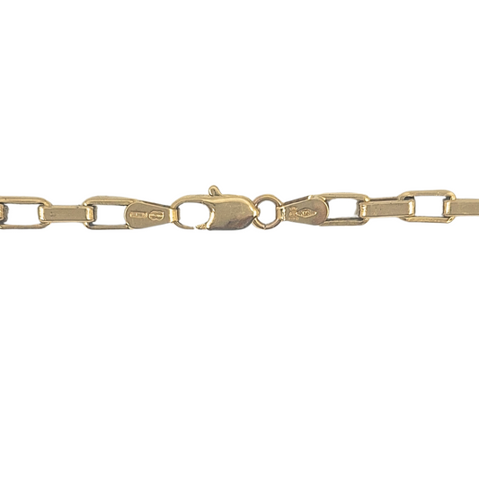 9ct Yellow Gold Square Link Trace Chain 25"