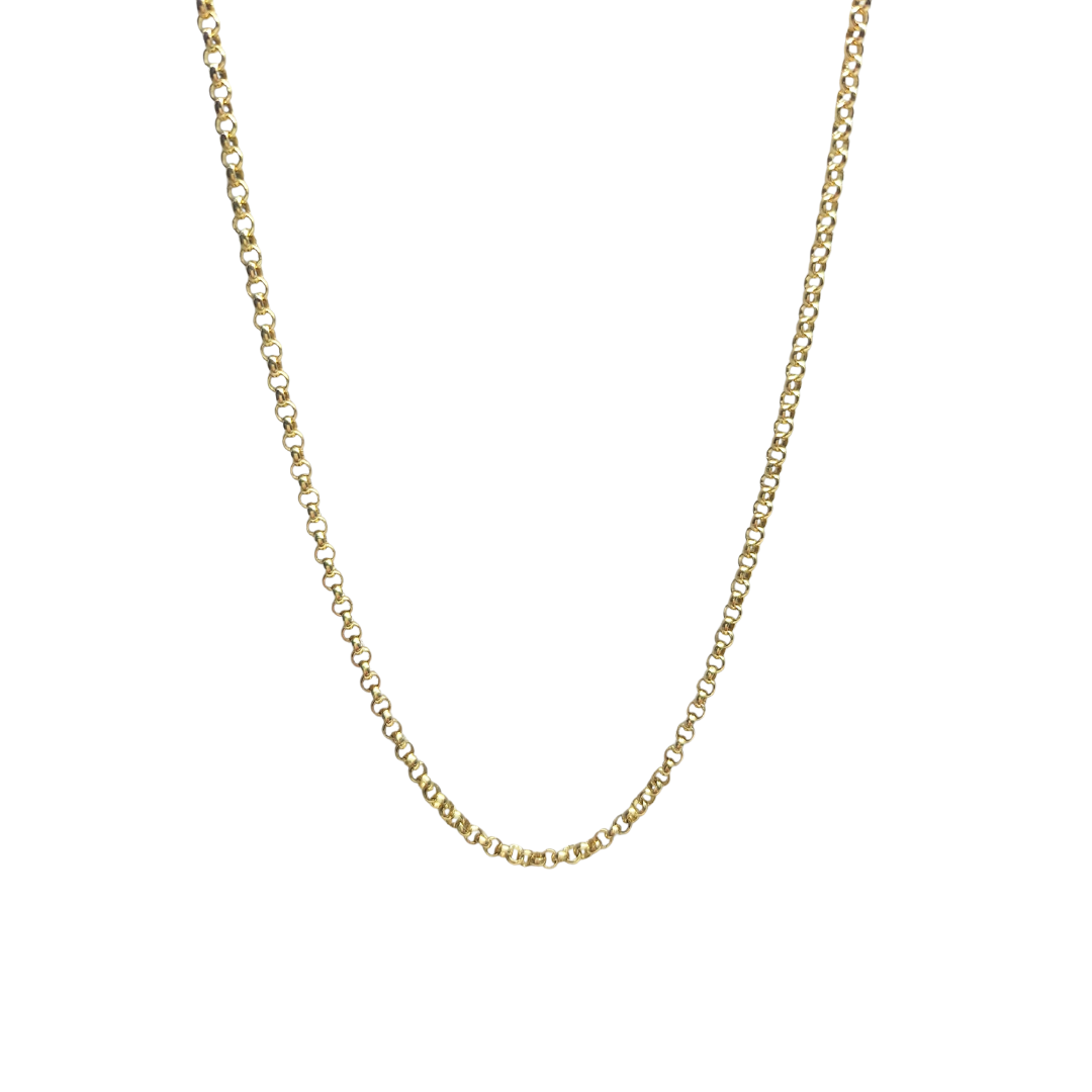 9ct Yellow Gold Round Link Micro Belcher Chain 20"