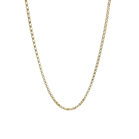 9ct Yellow Gold Round Link Micro Belcher Chain 20"
