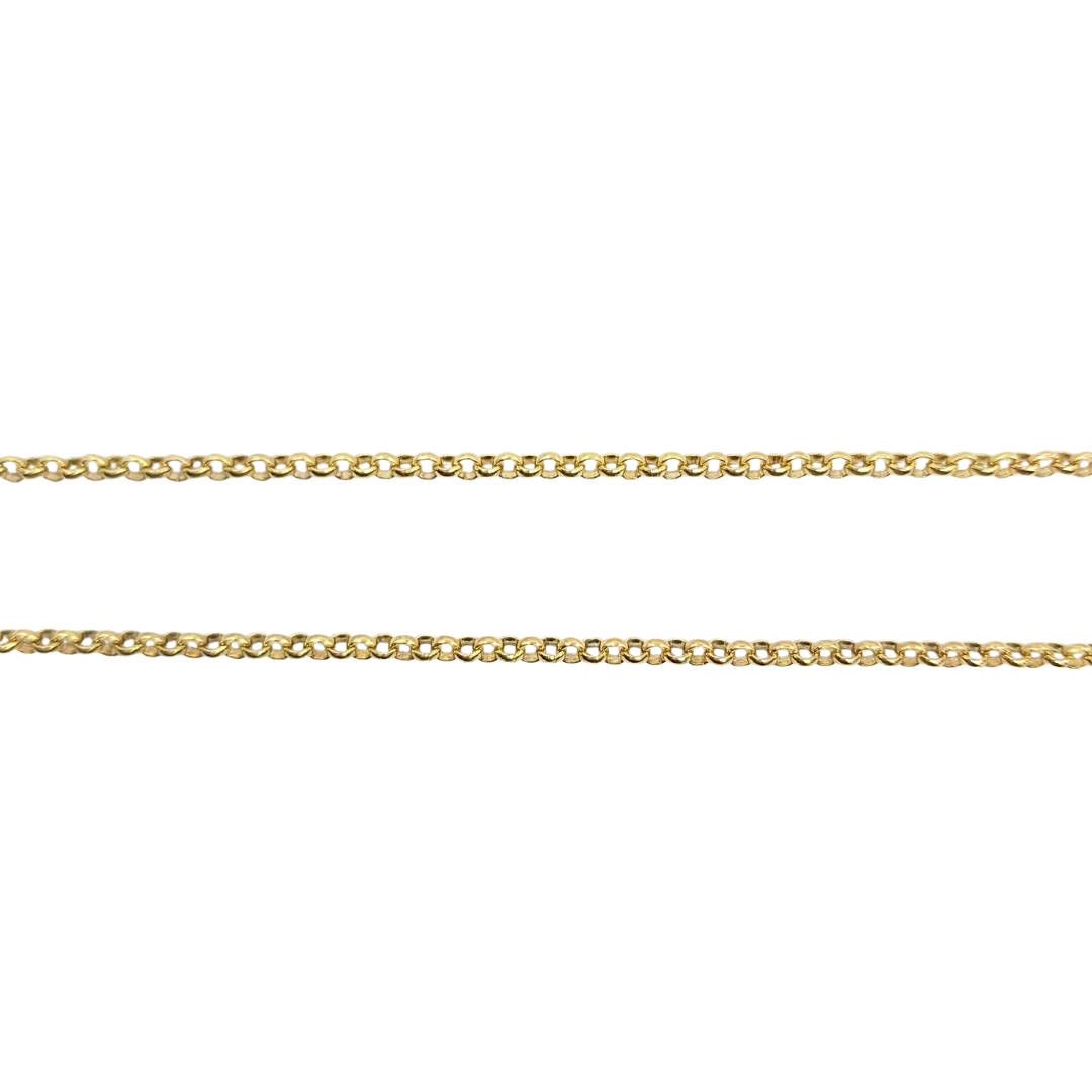 9ct Yellow Gold Round Link Micro Belcher Chain 20"
