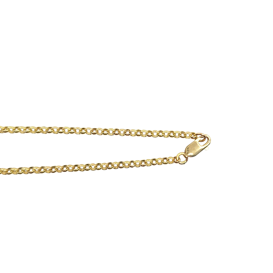 9ct Yellow Gold Round Link Micro Belcher Chain 20"