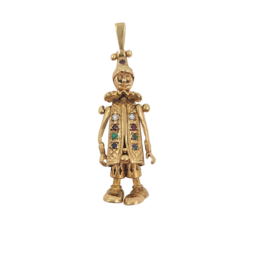 9ct Yellow Gold Clown Pendant