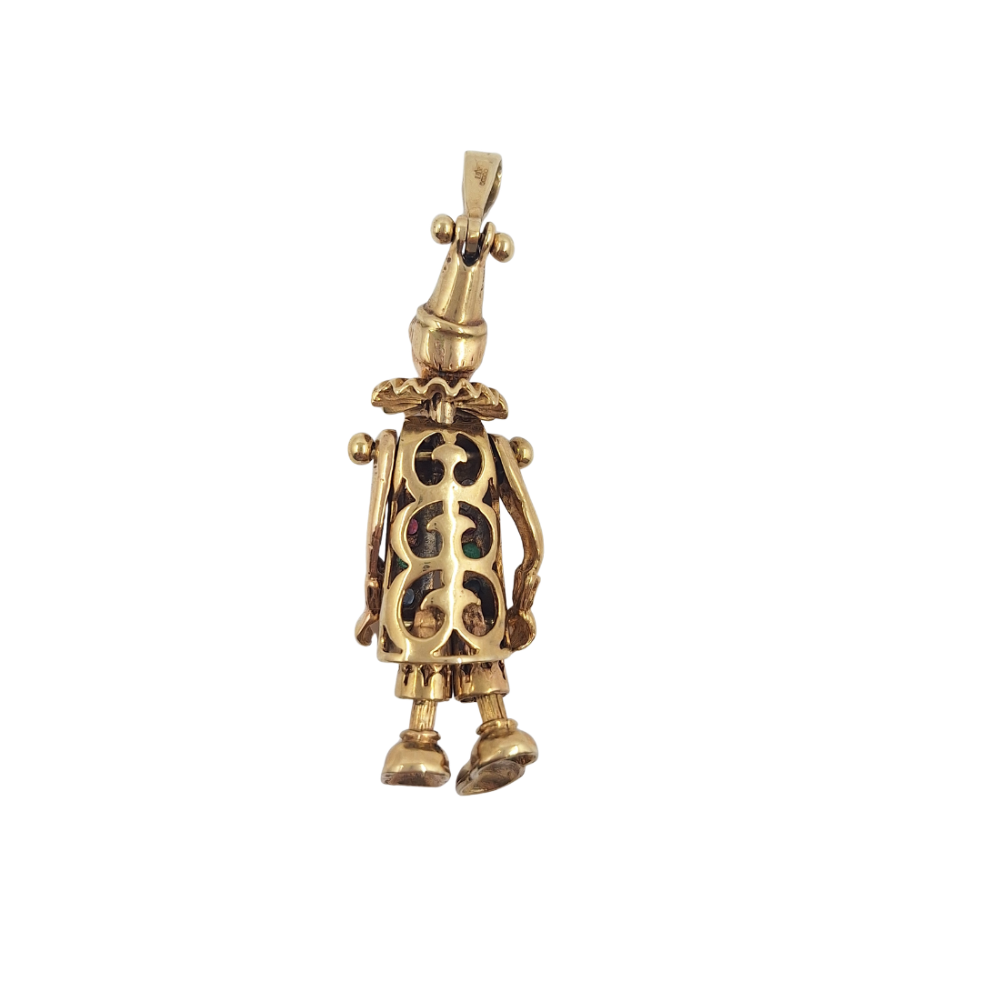 9ct Yellow Gold Clown Pendant