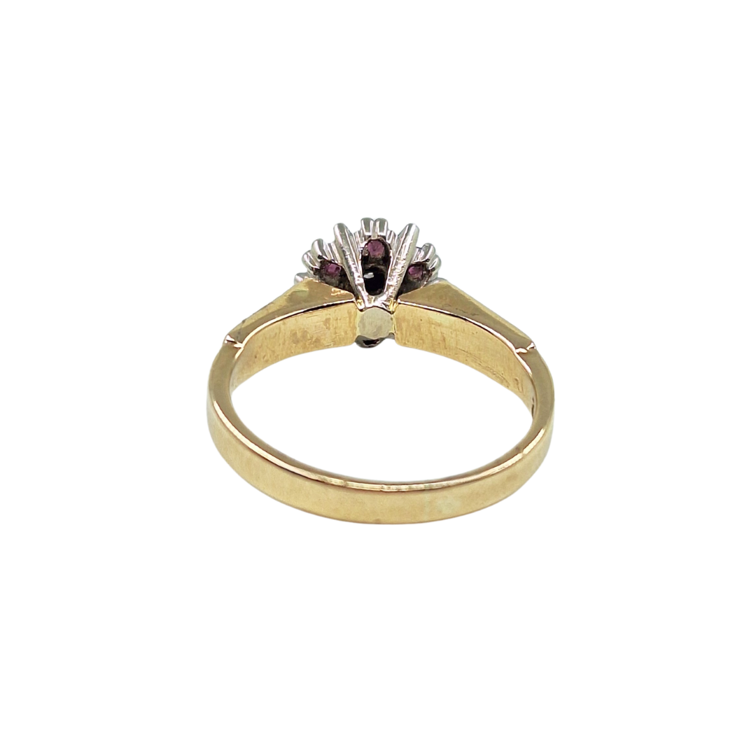 9ct Yellow Gold Ruby & Diamond Ring
