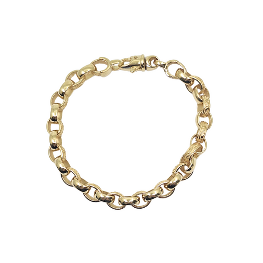 9ct Yellow Gold Belcher Bracelet 8"