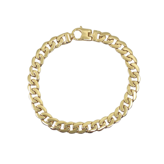 9ct Yellow Gold Curb Bracelet 8"