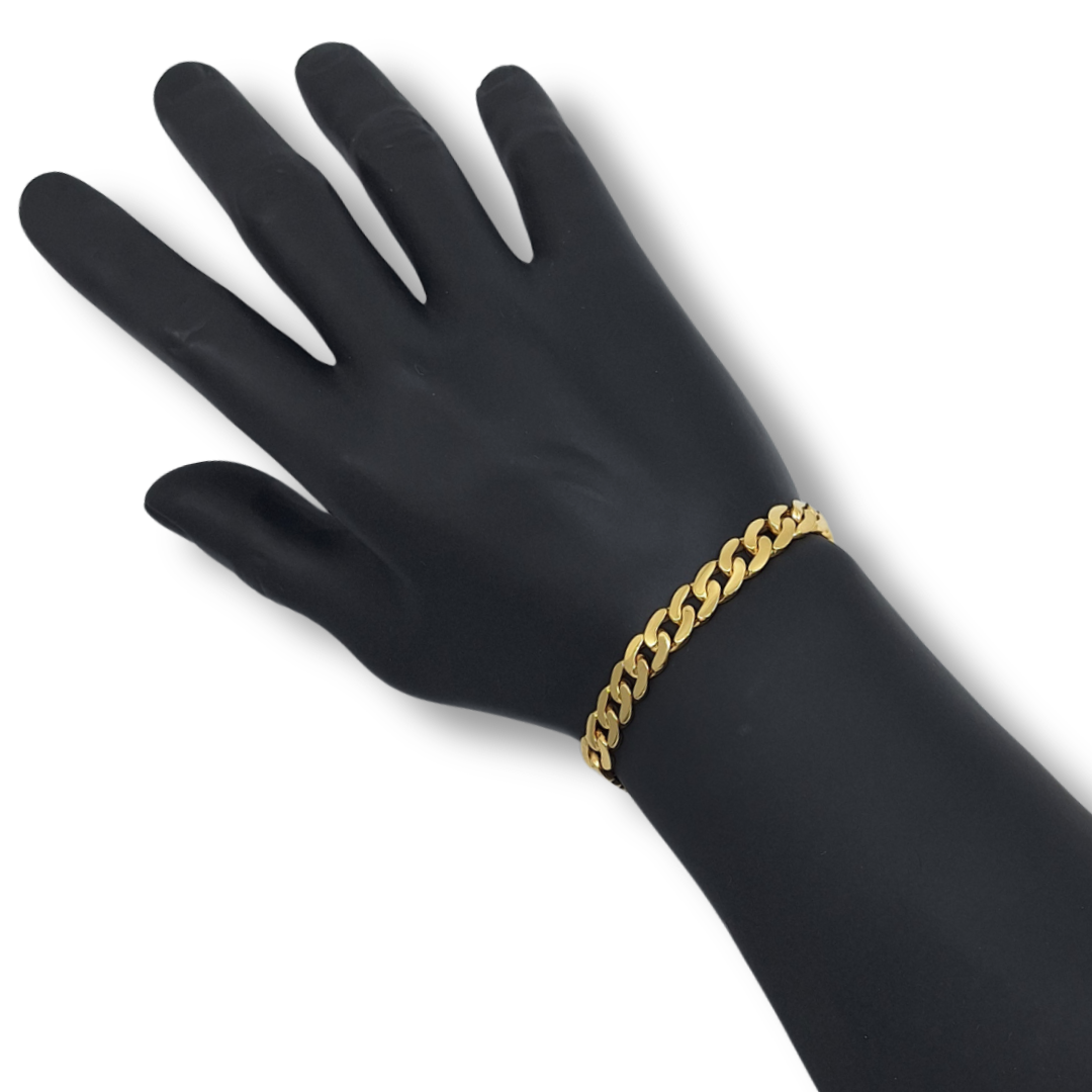 9ct Yellow Gold Curb Bracelet 8"