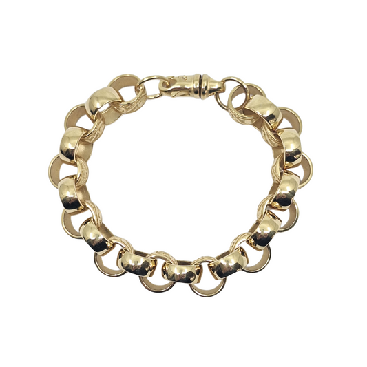 9ct Yellow Gold Belcher Bracelet 8"