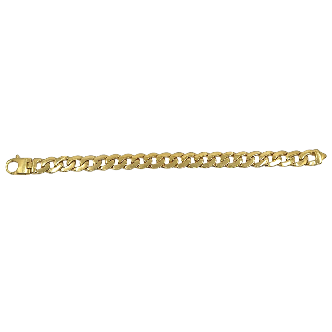 9ct Yellow Gold Solid Curb Bracelet 8.5"