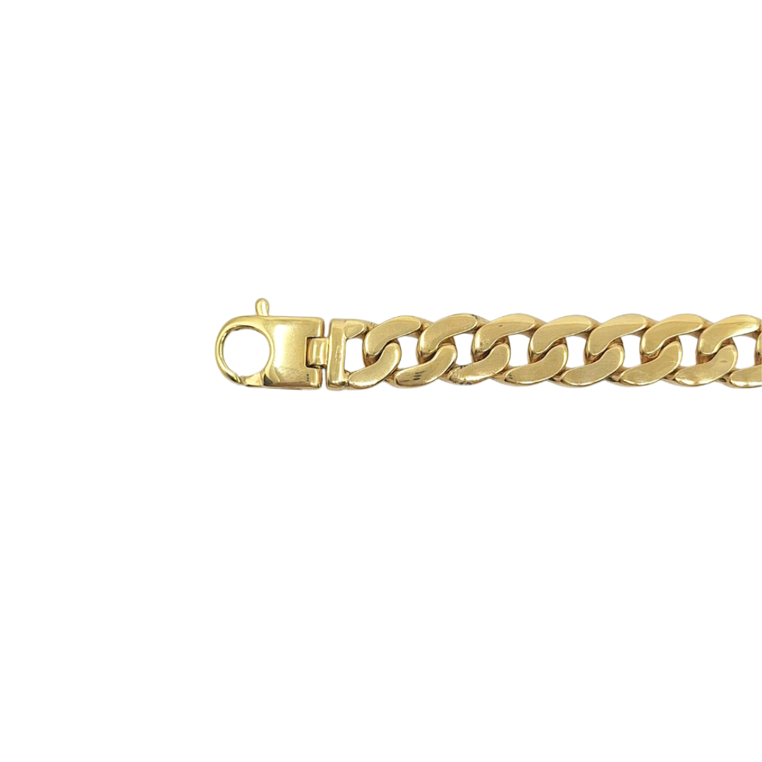 9ct Yellow Gold Solid Curb Bracelet 8.5"