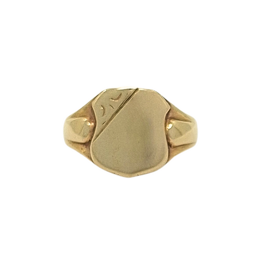9ct Yellow Gold Shield Signet Ring
